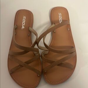 Soda Women's Brown Strappy Sandals